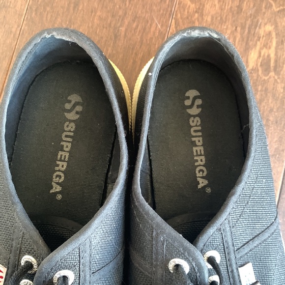 Superga 41 9.5US Cotu Classic Black and Cream Rubber Sole Sneaker Casual… - Picture 6 of 10